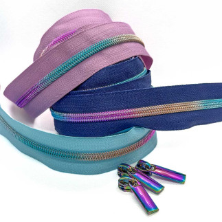Endlosreissverschluss rainbow 5mm - altrosa, marine oder türkis