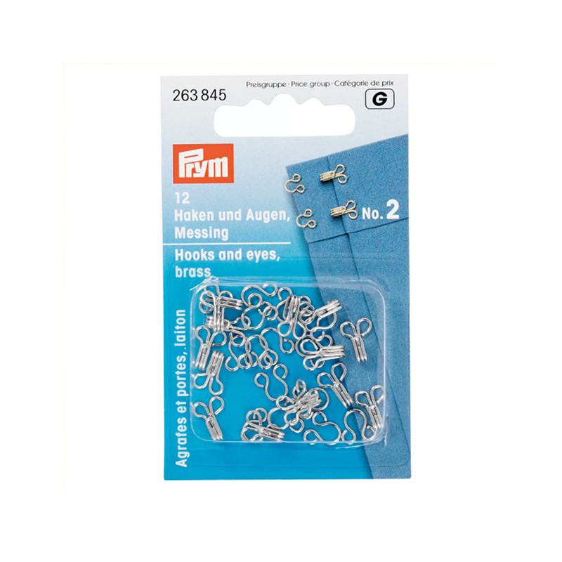 copy of Hooks and eyes - 12 sets - silver