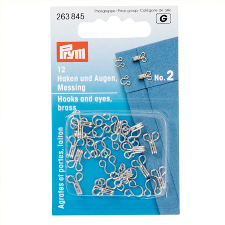 copy of Hooks and eyes - 12 sets - silver