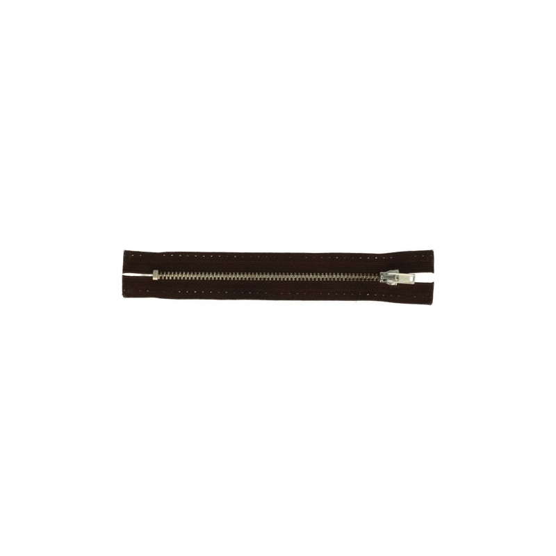 Trouser zipper 18cm nickel dark brown (881)