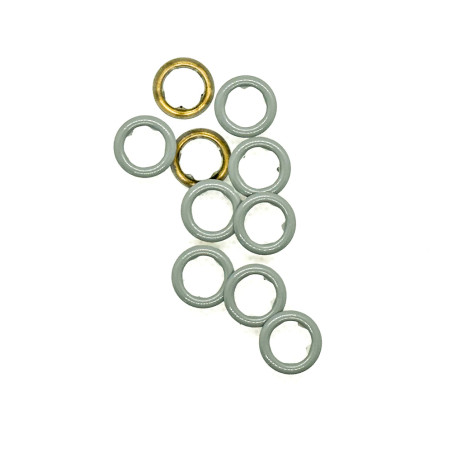 Snap fastener - Urmeli - Ring set of 10 - grey