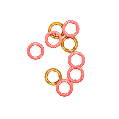Snap fastener - Urmeli - ring set of 10 - coral