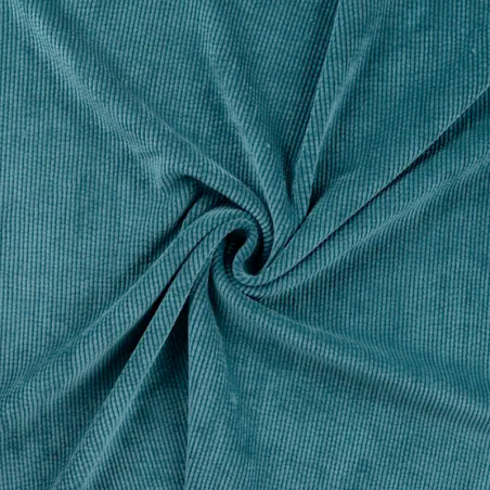 Washed Stretch-corduroy  - uni petrol