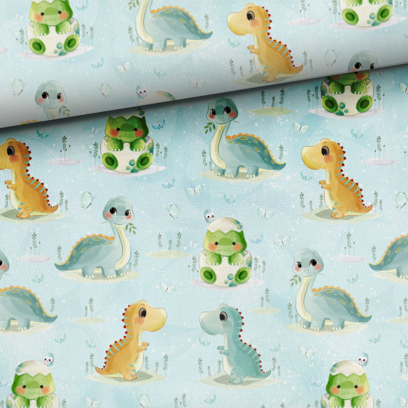 Baumwolle - Little Dinos mint