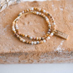 Unity – double-wrapped gemstone bracelet gold - crazy lace Unity – double-wrapped gemstone bracelet gold - crazy lace