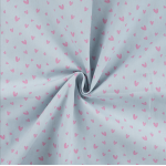 Popeline de coton - Petits coeurs bleu clair Popeline de coton - Petits coeurs bleu clair