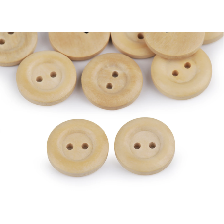 Holzknopf 2-loch 19mm natur hell