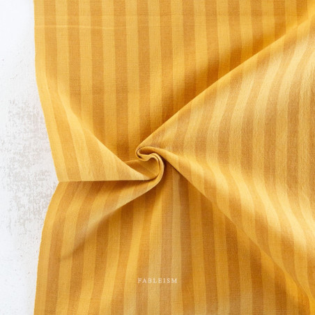 coton tissé - Rayures soleil jaune