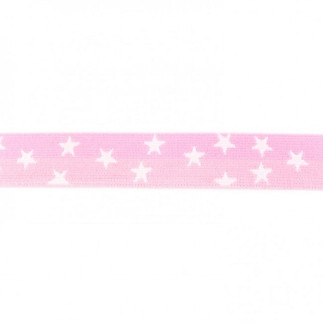 Gummiband - 25mm Sterne rosa