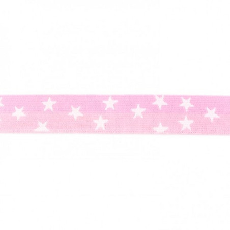 Gummiband - 25mm Sterne rosa