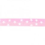 Elastic band - 25mm stars pink