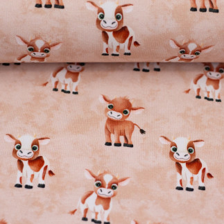 Jersey - Alpenliebe by Mrs Mint - Cows beige