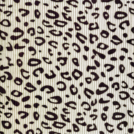 velours côtelé Stretch Bébé - Panthère écru