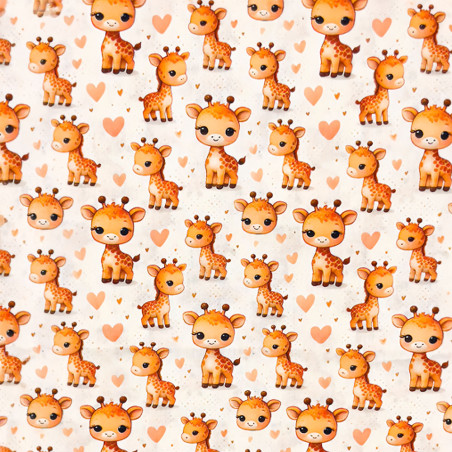 Baumwollpopline - Giraffenliebe ecru