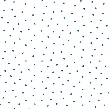 Jersey - Mini Hearts rauchblau auf weiss