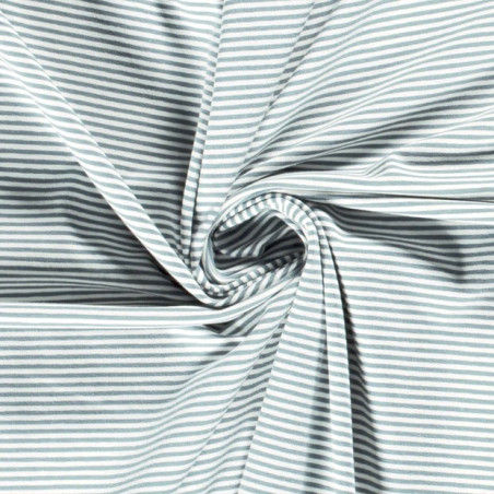 Jersey - Ringel mint / weiss