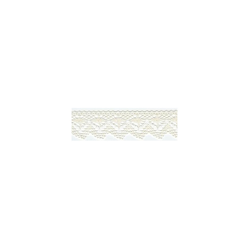 Klöppelspitze 32mm hellbeige / weiss (w)