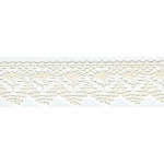 Klöppelspitze 32mm hellbeige / weiss (w)