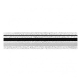 Elastic band 40mm stripes grey / black on silver