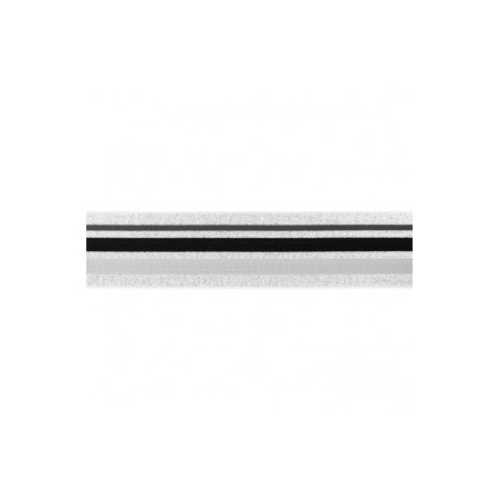 Gummiband 40mm Streifen grau / schwarz auf silber