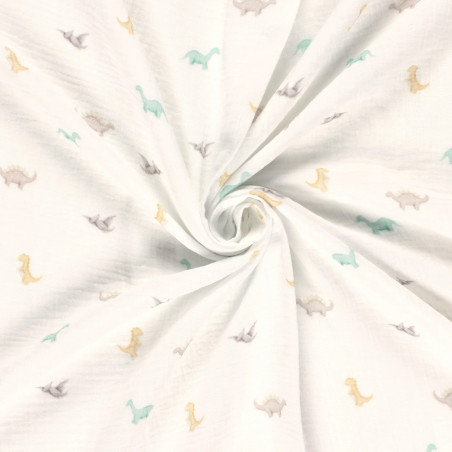 Musselin - Dinos offwhite