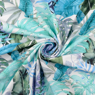 Jersey - Blue leaves weiss