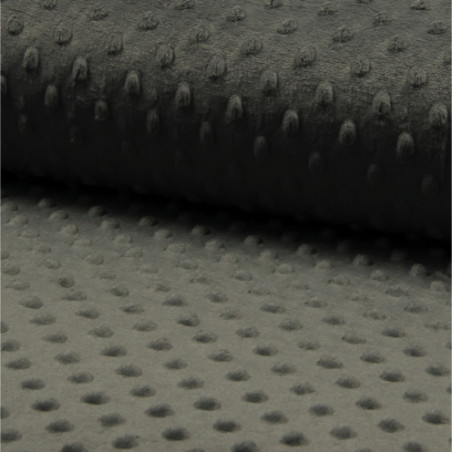 Minky - embossed dots dark grey