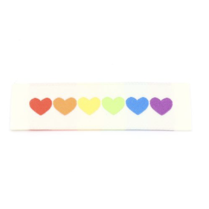 Woven Label - Hearts ecru Woven Label - Hearts ecru