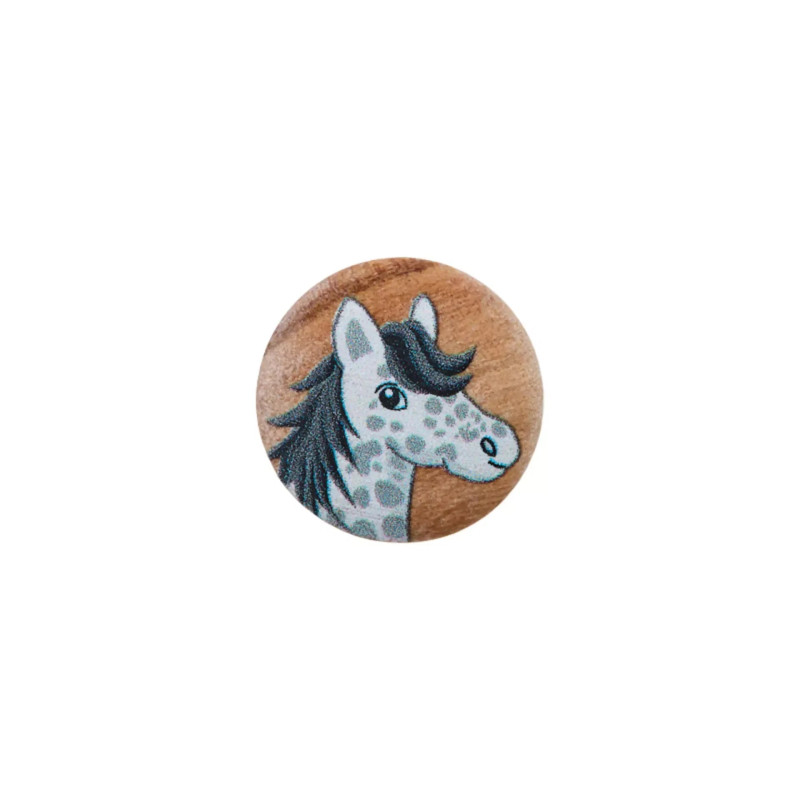 Button - Tiger Checkered Wood 15mm