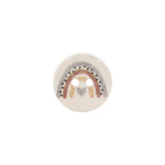 Cotton/polyester button, 2-hole, 15mm - rainbow white