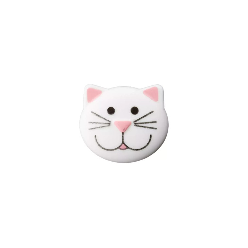 Eyelet button 20mm - cat white