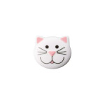 Eyelet button 20mm - cat white