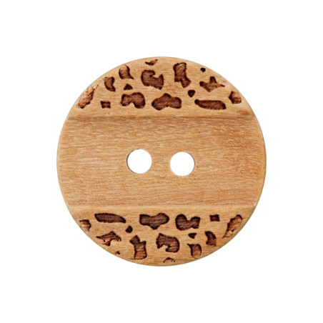 Holzknopf 23mm - Leo braun