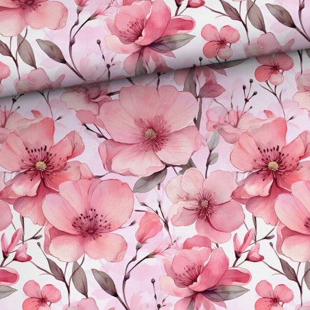 French Terry - Pink Blush weiss