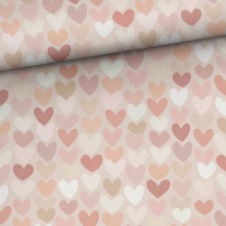 french terry - Hearts light beige
