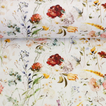 Baumwolle - Tarrenz Flower Field offwhite