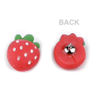 Eyelet button 3D strawberry, 22mm