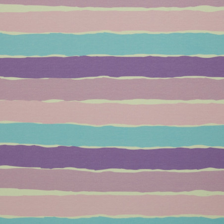 Jersey - Stripy by Mrs Mint violet / pink / turquoise (805)