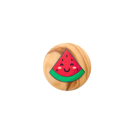 Holzknopf Öse 15mm - Wassermelone hellbraun