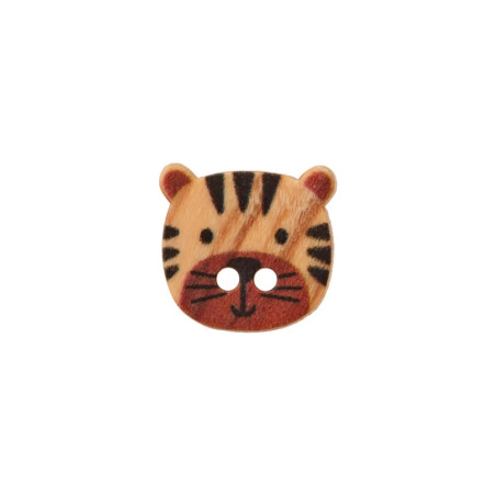 Holzknopf 2-loch 15mm - Tiger hellbraun