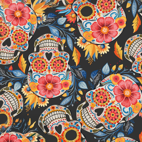 Jersey - Flower Skull schwarz