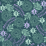 viscose - Fleurs graphiques pétrole viscose - Fleurs graphiques pétrole