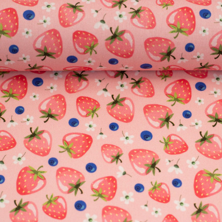 Baumwolle - Fruits Erdbeeren rosa