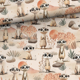 Baumwolle - Erdmännchen hellbeige