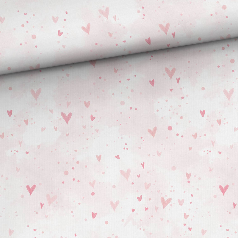 french terry - Doodle hearts hellrosa french terry - Doodle hearts hellrosa