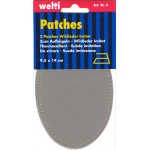 Patch fabric suede patches oval light grey