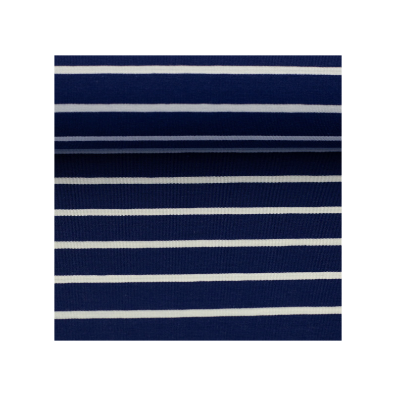Jersey - Ringel Isa dunkelblau / weiss Jersey - Ringel Isa dunkelblau / weiss