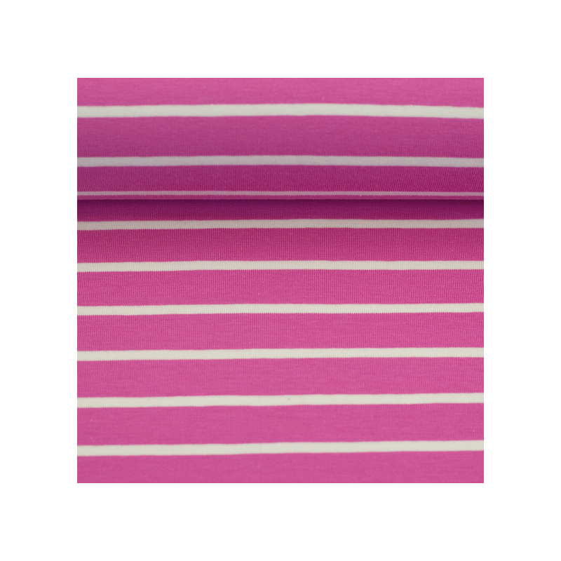 jersey rayé Isa rose et blanc jersey rayé Isa rose et blanc