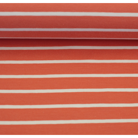 jersey rayé Isa orange/blanc