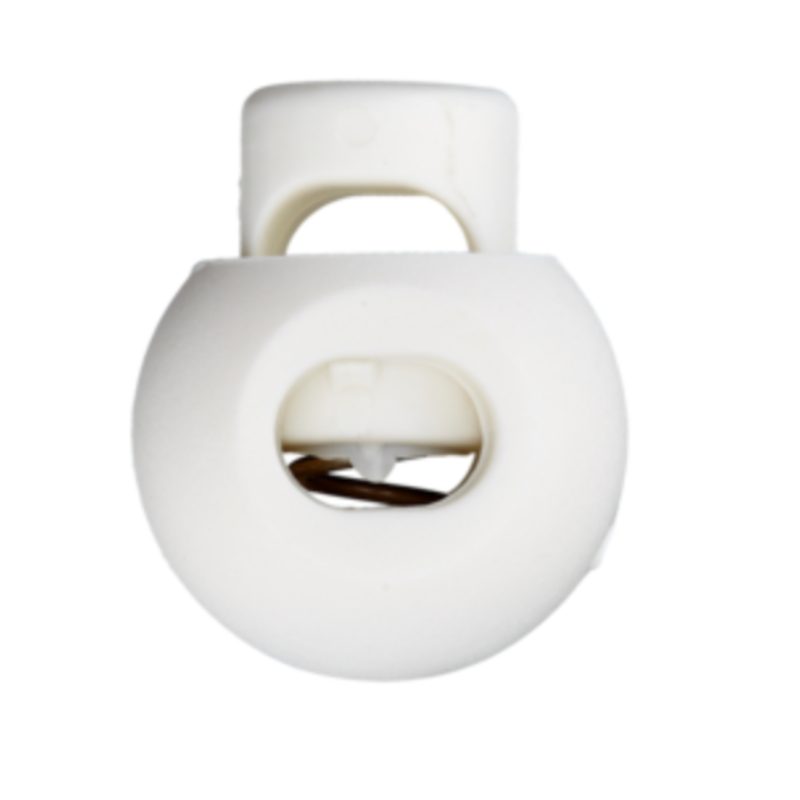 Round cord stopper, 20mm, white